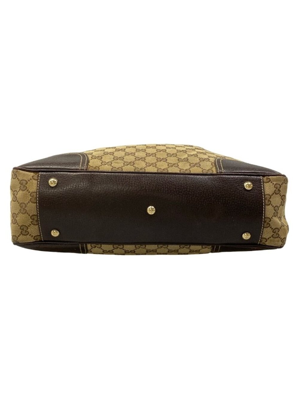 Gucci Tote Beige Dark Brown Leather - Picture 5 of 15